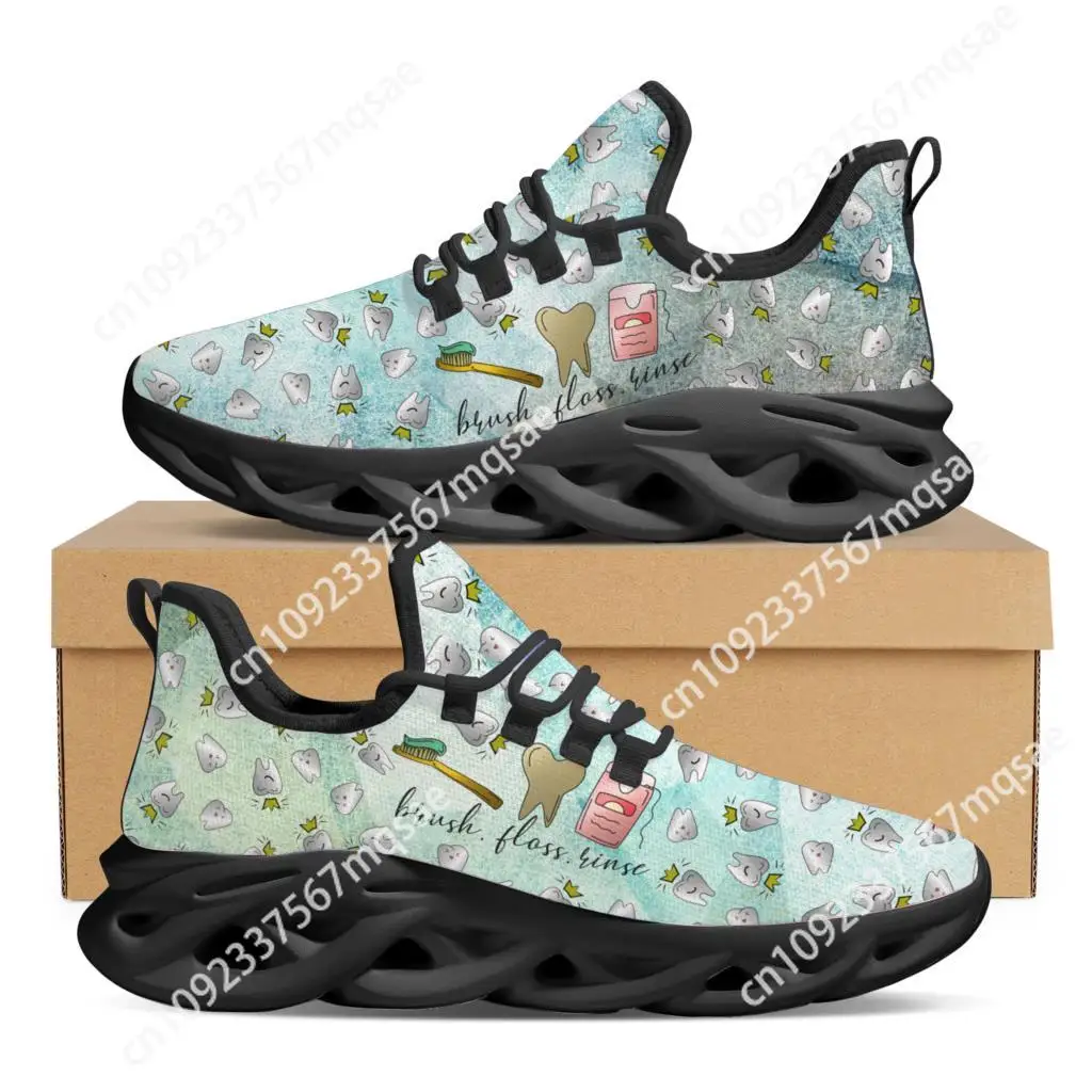 

Fashion Shock Absorbing Women Nursing Shoes Cartoon Teeth Toothbrush Luxury Design Flat Sneakers Protect Teeth Running Shoes