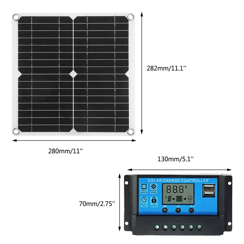 500W New Solar Panel Factory Direct Sales Portable Photovoltaic Power Generation Panel Mobile Charger Mobile Power Supply 5V12V