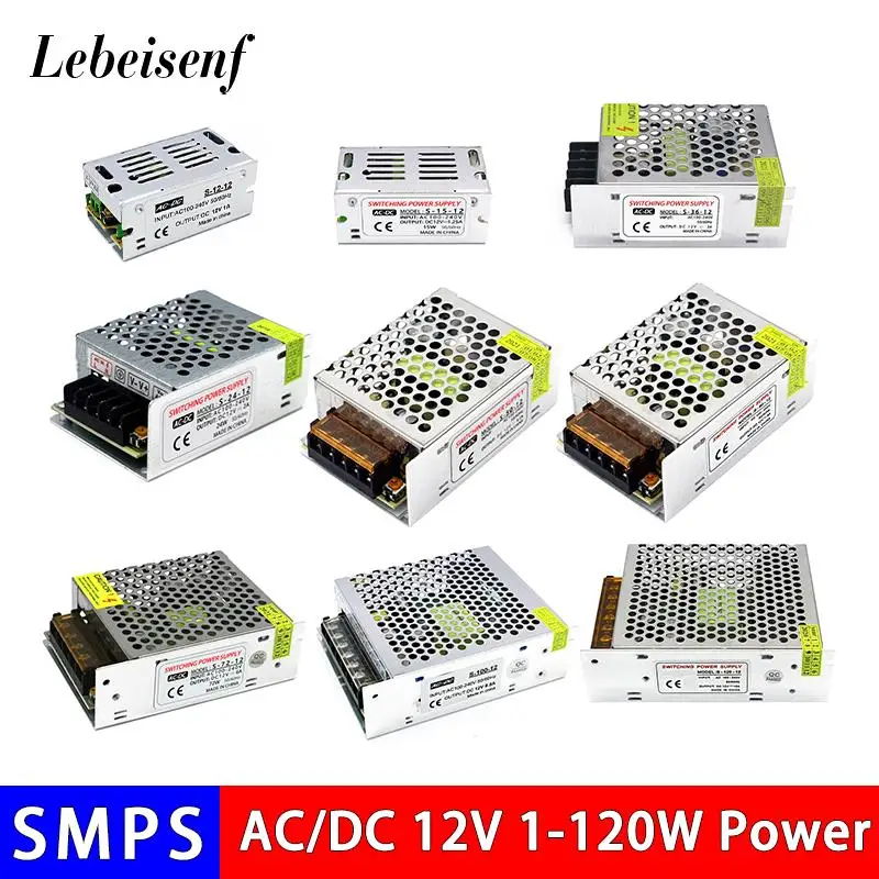 DC 12V 12W 15W 24W 36W 50W 60W 72W 100W 120W AC/DC Converter 1A-10A LED Lighting Driver Switching Power Supply Driver Adapter