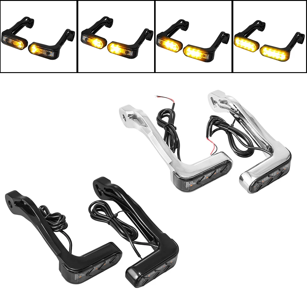 

DUILU Universal Protector Modification Protective Gear CNC Aluminum Alloy Motorbike Hand Guard Handguard Shield With LED