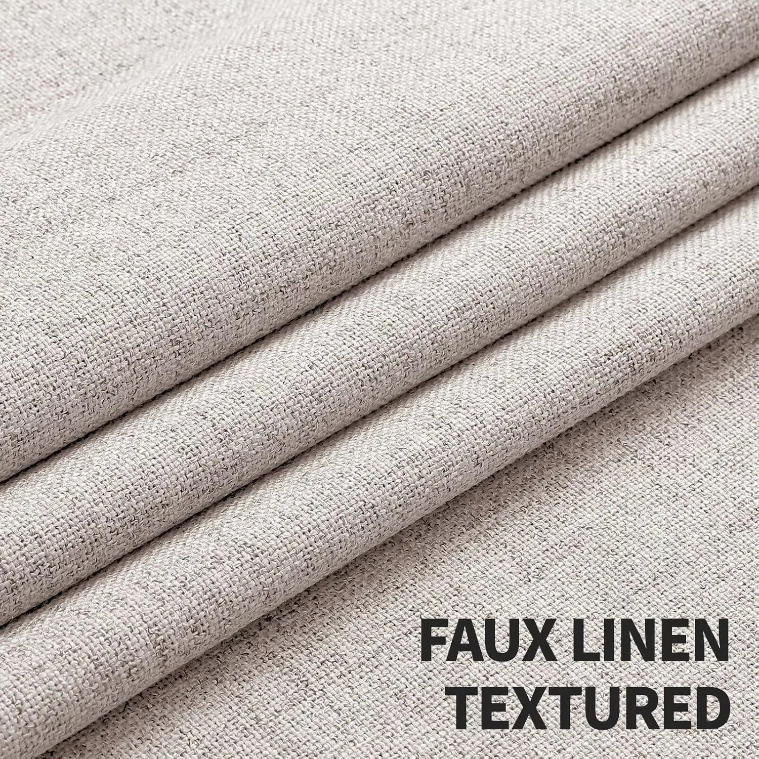 

100% Blackout Window Curtains Faux Linen Look Thermal Insulated Room Darkening Darkening Curtain for Bedroom Living Room