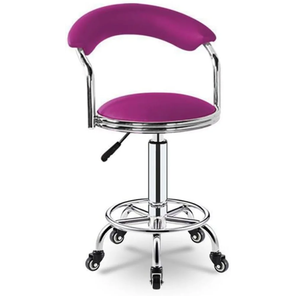 

Multi Purpose Office Desk Chair, Ergonomic Desk Chair, Height Adjustable Rolling Stool, Armless Office Stool