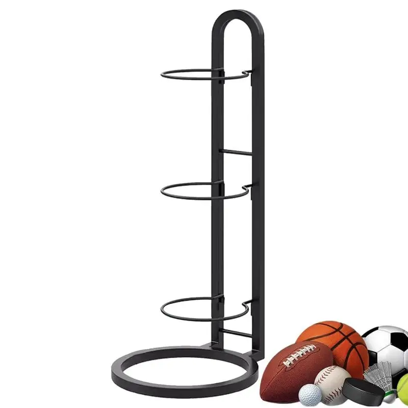 Sports Ball Organizer Free Standing Garage Sports Equipment Organizer Multifunctional Easy To Assemble Ball Rack Stand For