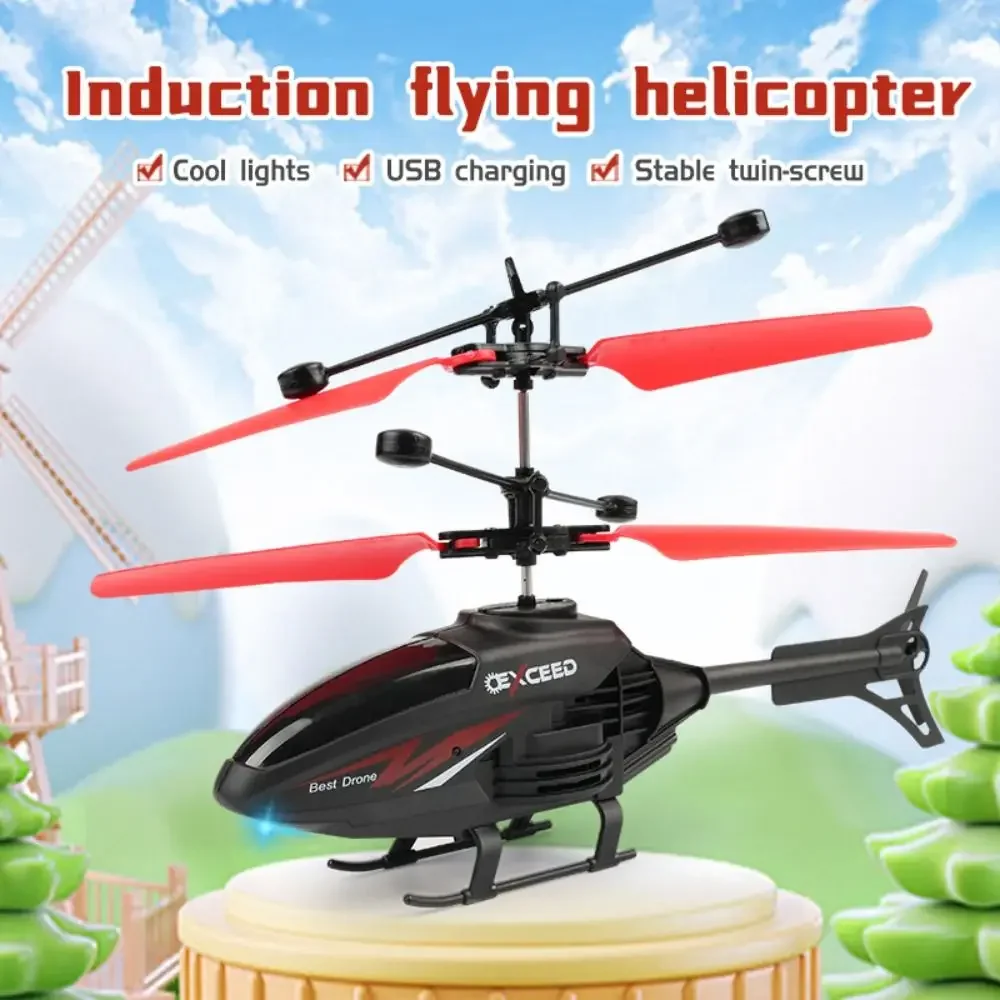 Hobbies Plástico Helicópteros RC Controle de Gesto Preto Avião de Controle Remoto Recarregável Mini Adultos
