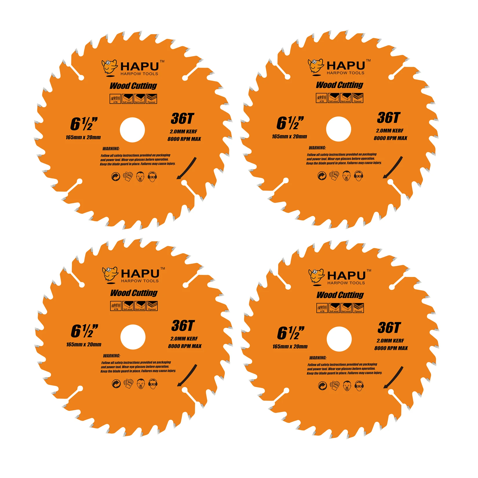 

HAPU 6-1/2 Inch TCT Saw Blade 36 Tooth 20mm Arbor Framing165mm Circular Saw Blade for Wood Miter Saws Blades for Wood Laminate
