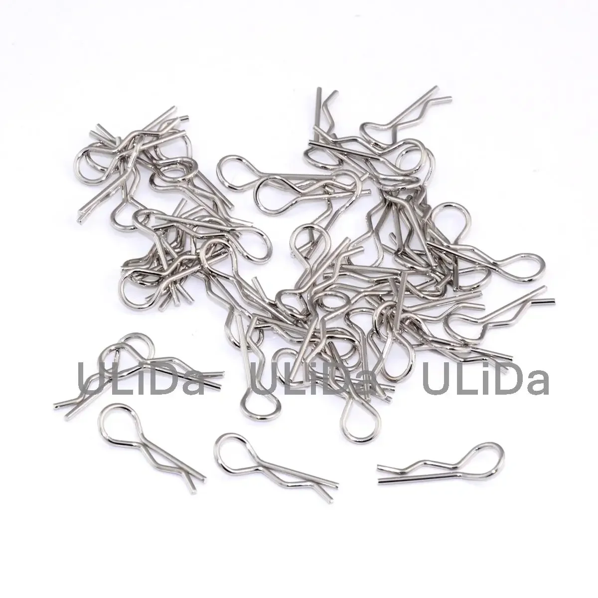 Clips de carrosserie en acier inoxydable, 100 pièces, 1/10 1/8, broches pour HPI Himoto HSP 02053 RC, coque de course de voiture, pièces de queue de vent