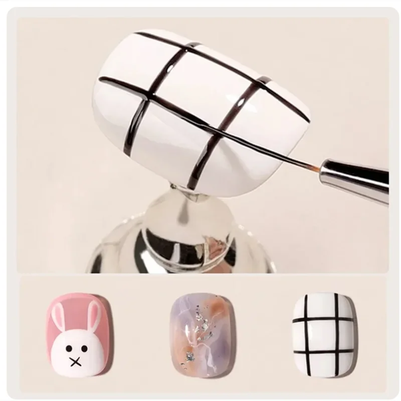 แปรงเพ้นท์เล็บอะคริลิคลายเส้นฝรั่งเศส 3 ชิ้น สำหรับทำลายเส้น 3 มิติ ลายเส้น DIY ปากกาสำหรับวาดลาย เจลยูวี แปรงเพ้นท์เล็บ อุปกรณ์ทำเล็บ