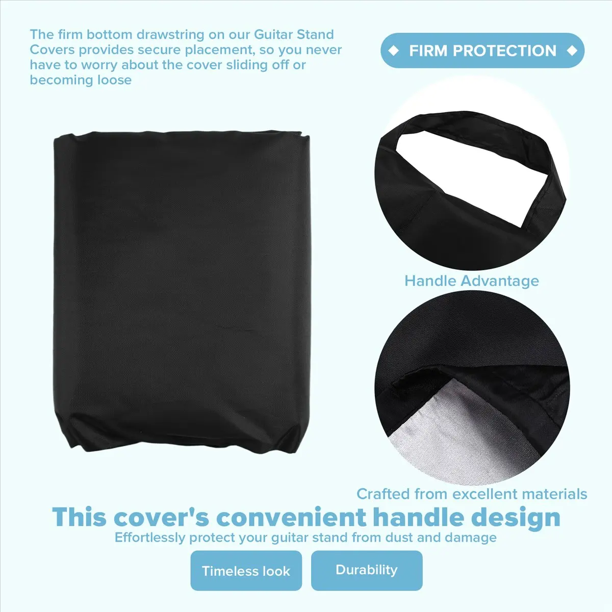 A08I Multi Guitar Stand Dust Cover 120x49x110cm Electric Guitar Stand Protector Cover Acoustic Guitar Holder Cover Black