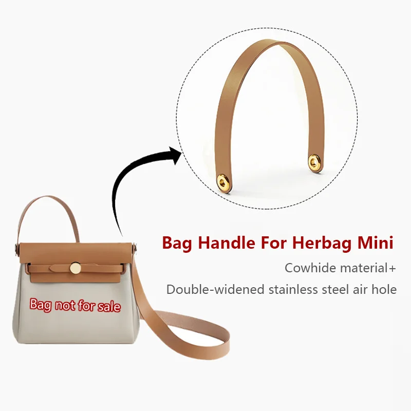 Cowhide Bag Handle For Herbag Mini Shoulder Strap Leather Bag Belt Short Bag Strap Handbag Durable Bag Replacement Accessories