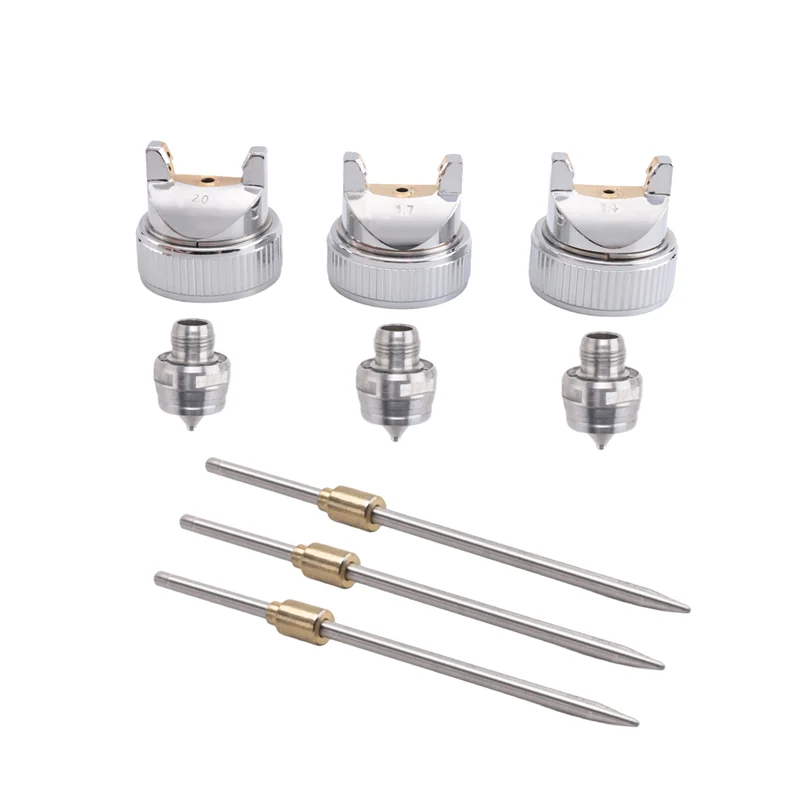 

A63X-Spray Tool Nozzle 1.4 Mm/1.7Mm/2.0Mm Nozzle Needle And Nozzle Cap Nozzle Kit Air Paint Kit Air Spray Tool Parts