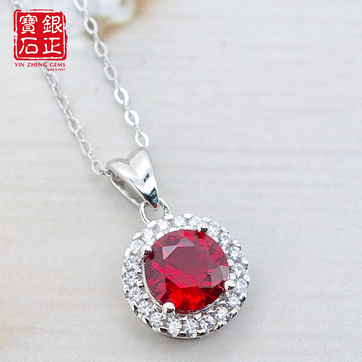 YinZheng натуральный перидот лабораторный рубин кулон ожерелье 100% стерлинговое серебро 925 пробы цепочка ожерелье женские эффектные драгоценные камни ювелирные изделия