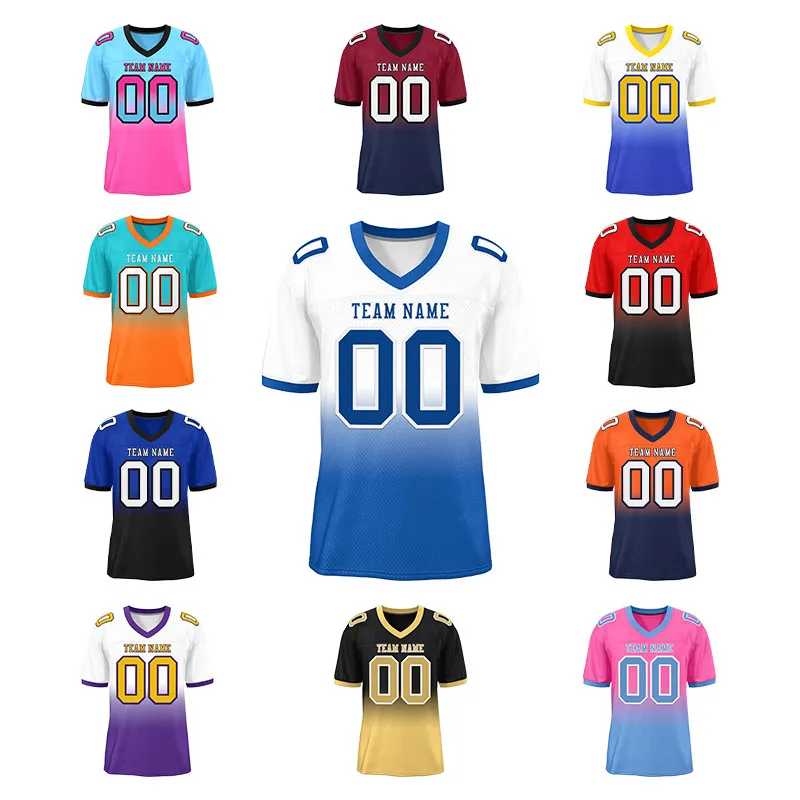 

Wholesale Retro American Football All-Team Rugby Uniform High Quality Men's Embroidered Plus Size Wear Short Breathable Jerseys