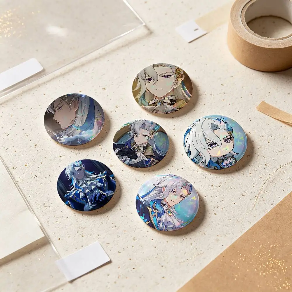 Neuvillette Genshin Impact Badges Button Round Creative Pin Brooch Badge Bag Decor Accessories Fans Collect Friends Gifts