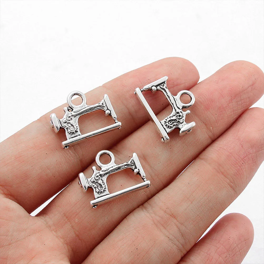 

40Pcs Finish Sewing Machine Pendant Charm DIY Alloy Charms for Jewelry Making Necklace Bracelet Keychain Decor