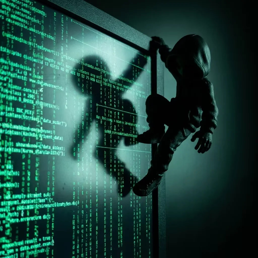 Hooded Climber Monitor Decor Figurine Black 3D Printed Mysterious Desk Ornament for Gaming Setup 3D printing has slight flaws
