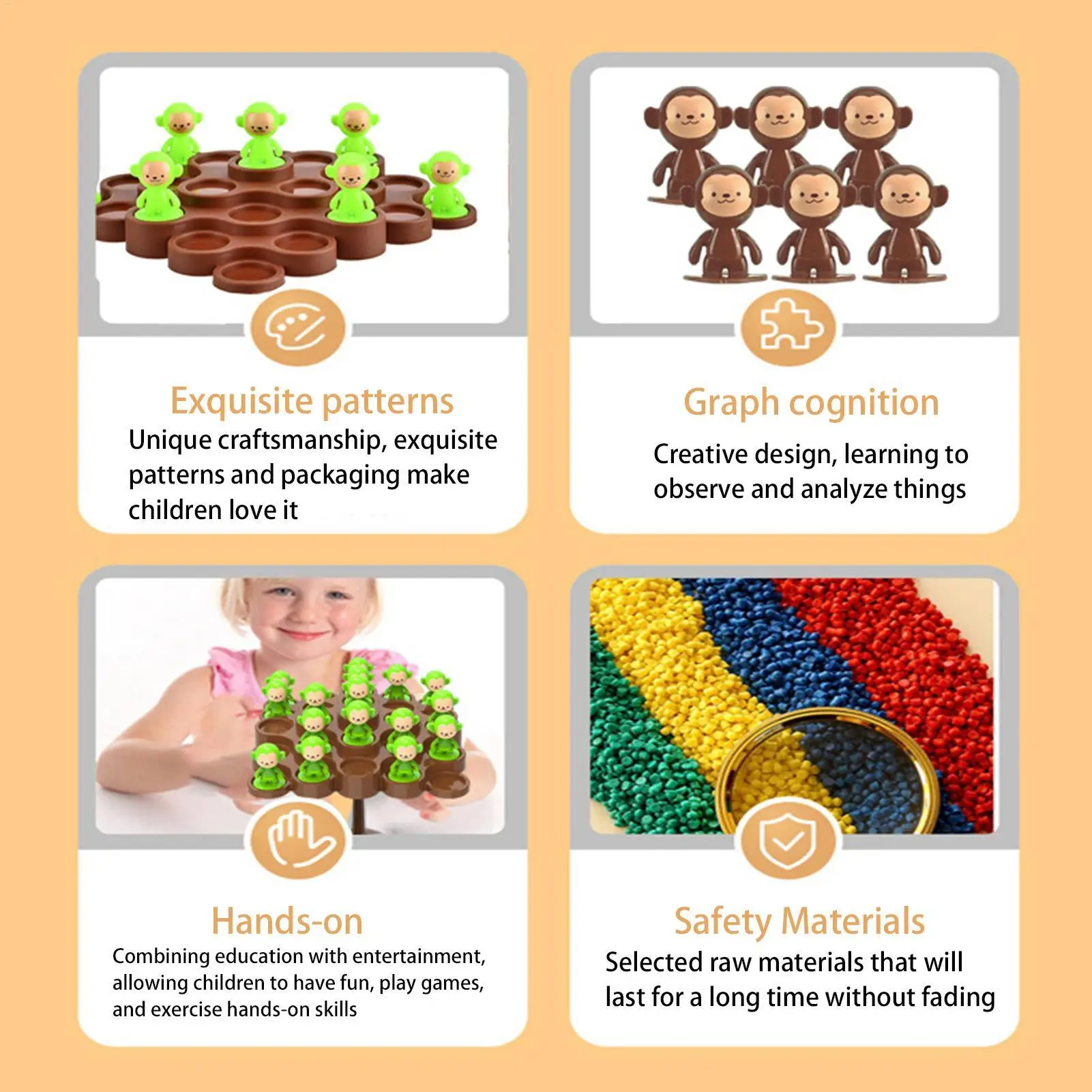 Kreatywna zabawka balansująca drzewko, cyfrowa waga balansująca z małpką, edukacyjna gra planszowa z liczbami, zabawki edukacyjne dla dzieci, zabawka matematyczna Montessori