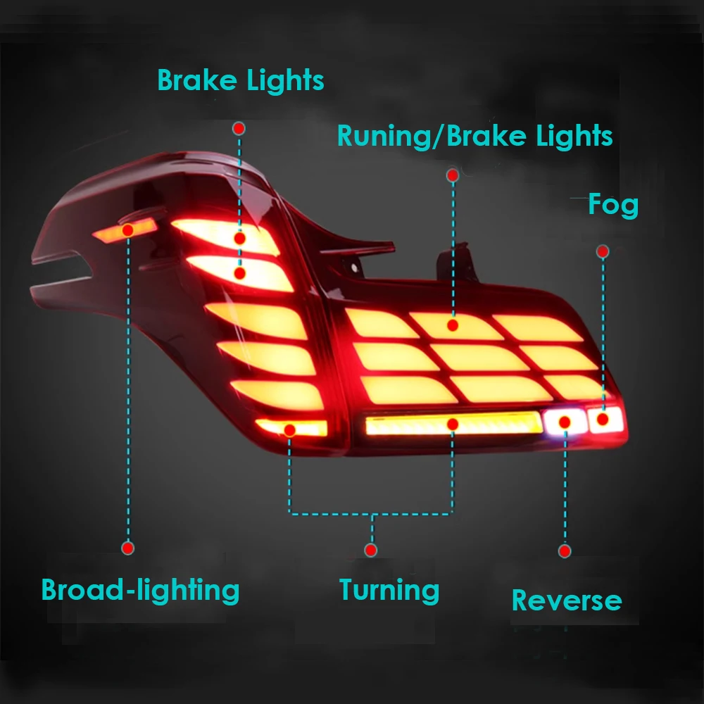 

1 Set LED Tail Lights for Toyota Alphard 2019-2023 Taillights Rear Lights with Brake Reversing Driving Fog Lamp Turn Signal Lamp