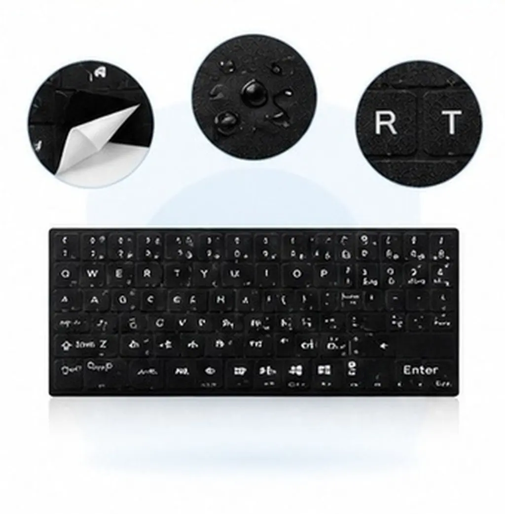 2Sheets Keyboard Stickers English Alphabet for Computer Laptop Desktop Notebook Universal Full Key Coverage Clear Letters No