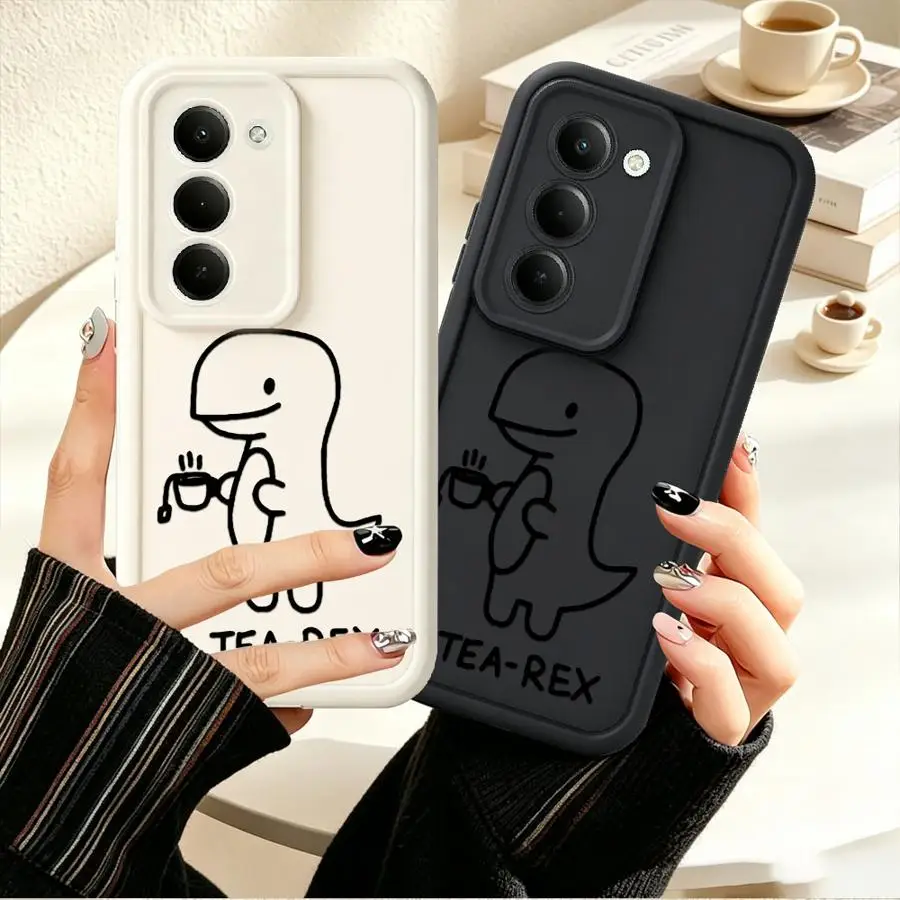 Case for Samsung Galaxy A34 A23 A26 A32 A15 A16 A53 A54 A35 A36 A56 A12 A13 A71 A72 A51 A73 Phone Cover Tea Rex Dinosaur