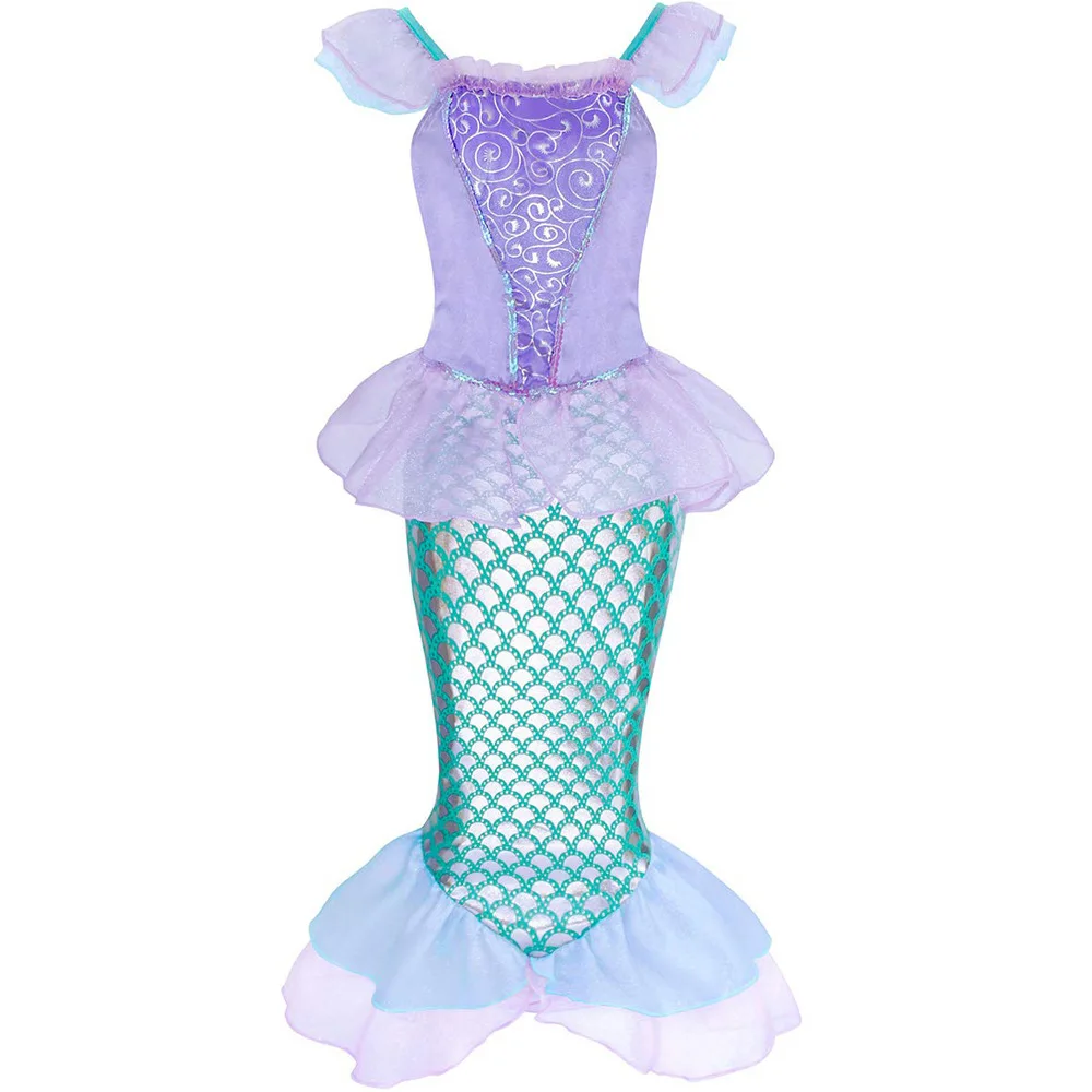 NUOVO costume casual da sirena Ariel per bambino vestire festa per ragazze sirena travestimento Halloween principessa abbigliamento fata sirenetta