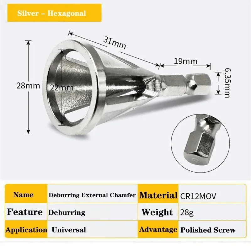 Drill Bit Deburring External Chamfer Tool Stainless Steel Remove Burr for Repair Bolt Thread Metal Drilling Tools Accessory