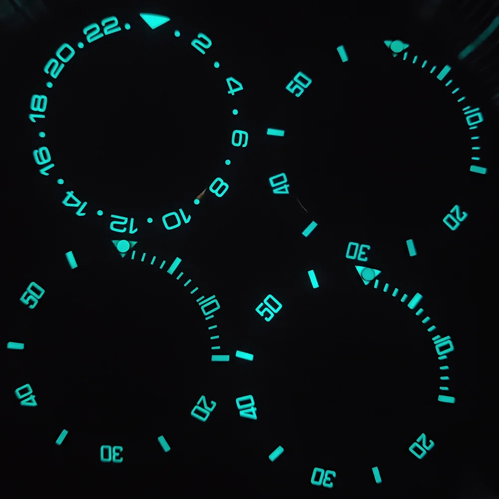 حلقة إدراج حافة سيراميك منحدرة مضيئة للرجال ، استبدال ساعة ميكانيكية ، استبدال GMT ، القطر الداخلي ، 38 ، أزرق وأخضر