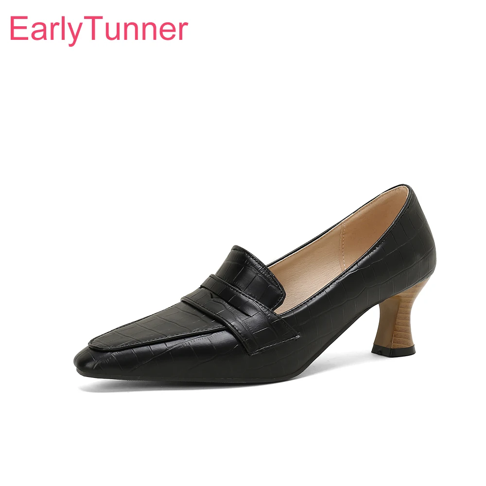 

Осенние удобные черные, фиолетовые женские туфли-лодочки, пикантные женские туфли на высоком каблуке с острым носком, маленькие большие размеры 12, 32, 43, 47 50