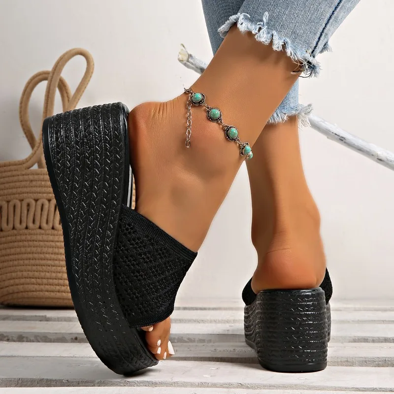 2025 جديد الصيف المرأة اللمحة تو منصة النعال موضة عادية الضحلة السيدات أسافين أحذية الاسلوب المناسب لراحة #5