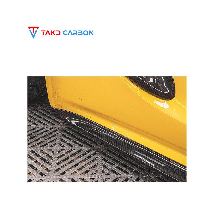 

TAKD Carbon Car Data Development Universal Rear Spoilers Dry Carbon Fiber Side Skirts Extensions for Porsches 718 Boxster Cayman
