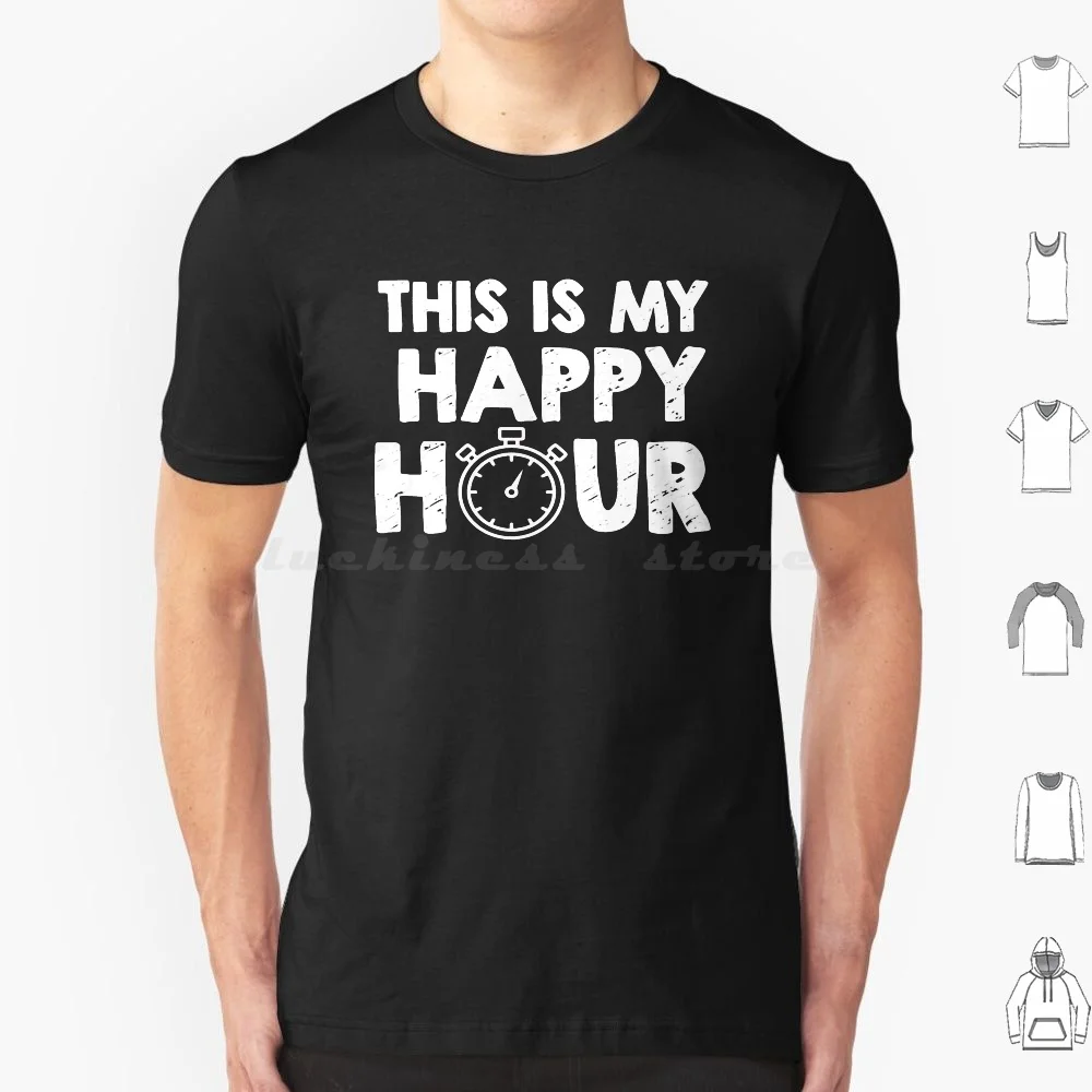 Camiseta This Is My Happy Hour talla grande 100% algodón Happy Hour Gym Time gimnasio en casa Crunch Fitness entrenamiento ejercicio entrenamiento