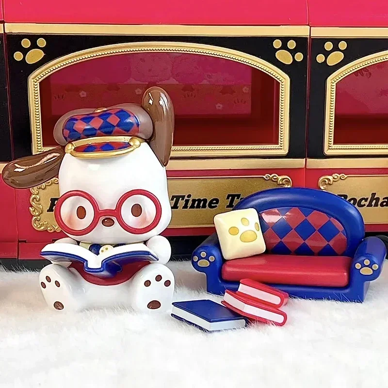 

Sanrio Pochacco Retro Time Train Series Blind Box Collectible Model Toy Cartoon Decor Mystery Box Cute Dolls Kids surprise Gift