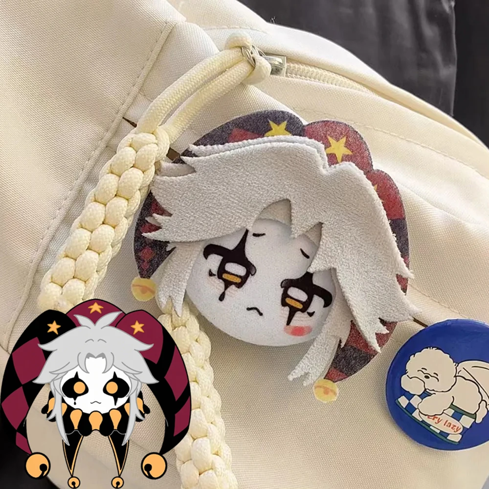 Game The Freak Circus Pierrot Cospaly Brooch Cartoon Plush Badge Backpack Costume Pins Jewelry Accessories