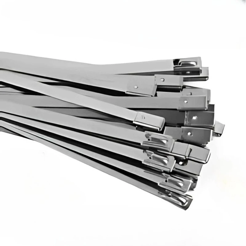 50/100pcs Heavy‑Duty Stainless Steel Cable Ties Self‑locking Metal Zip Straps Outdoor Anti‑Aging Wire Binding Belt 7.9mm x 300mm