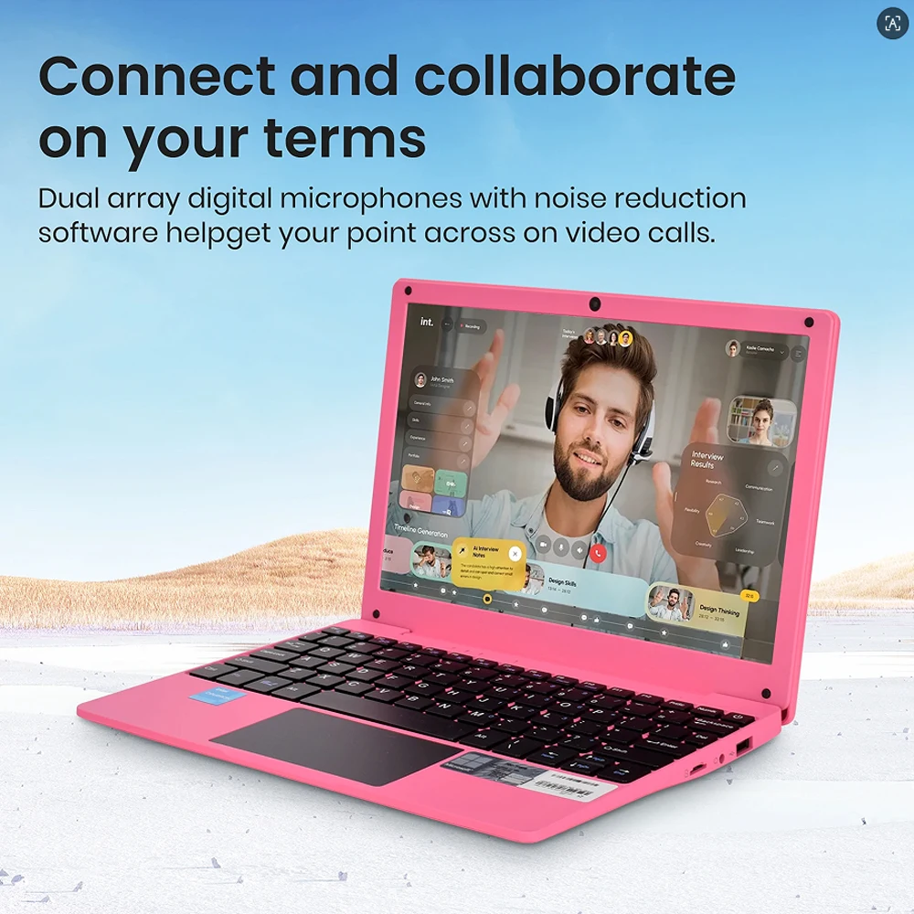 Windows11 Laptop 10.1inch Notebook Computer Learning Laptop Netbook for Kids Men Women (8GB/128GB)