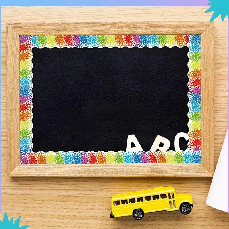 ABZW 2X Bulletin Borders Stickers, 66.5Ft Decoration Borders For Bulletin Board/Black Board Trim