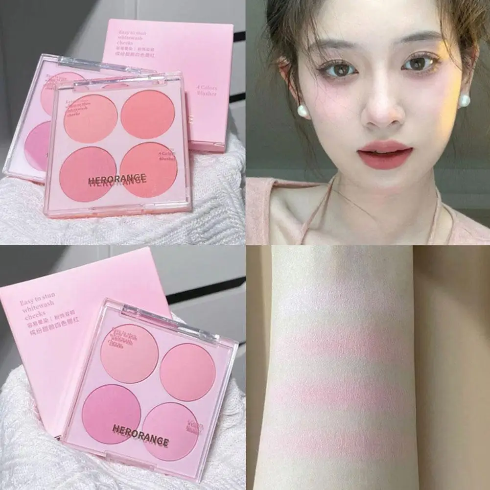 Paleta de Blush Coreana para Contorno De Rosto, Cor Expansiva, Maquiagem Clareadora, Tinta De Bochecha, Sombra De Longa Duração, B9J8