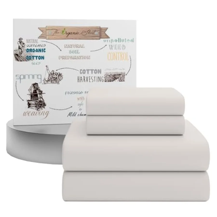 

Комплект из 4 предметов: 100% органический хлопковый комплект постельного белья (цвет блаш), 300 нитей, перкалевое плетение, охлаждающий, дышащий, с глубоким карманом для матраса