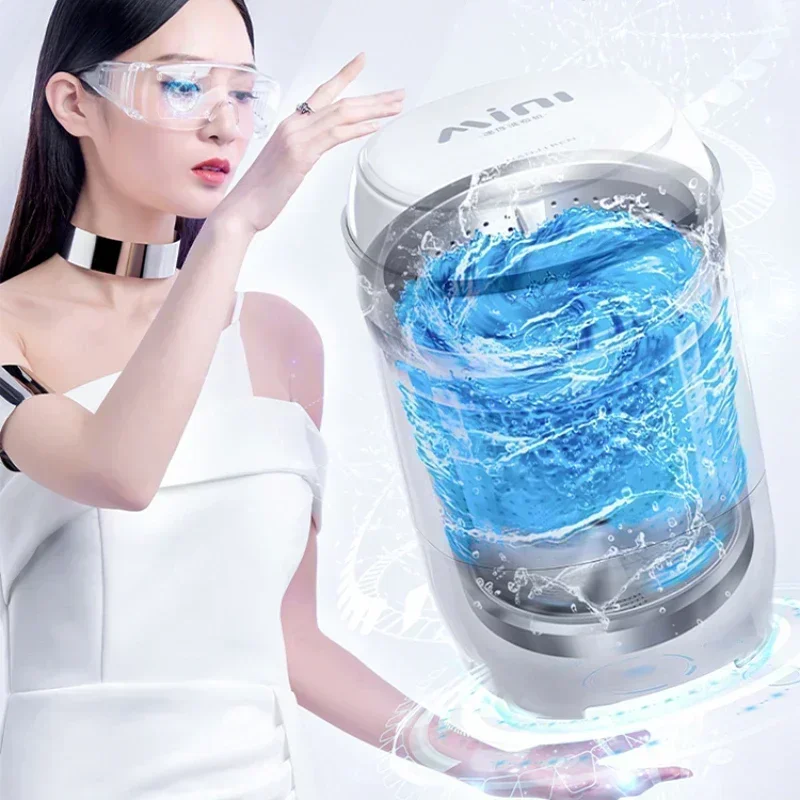 New portable washing machine. Automatic. Household. Small. For integrated washing of underwear and socks.