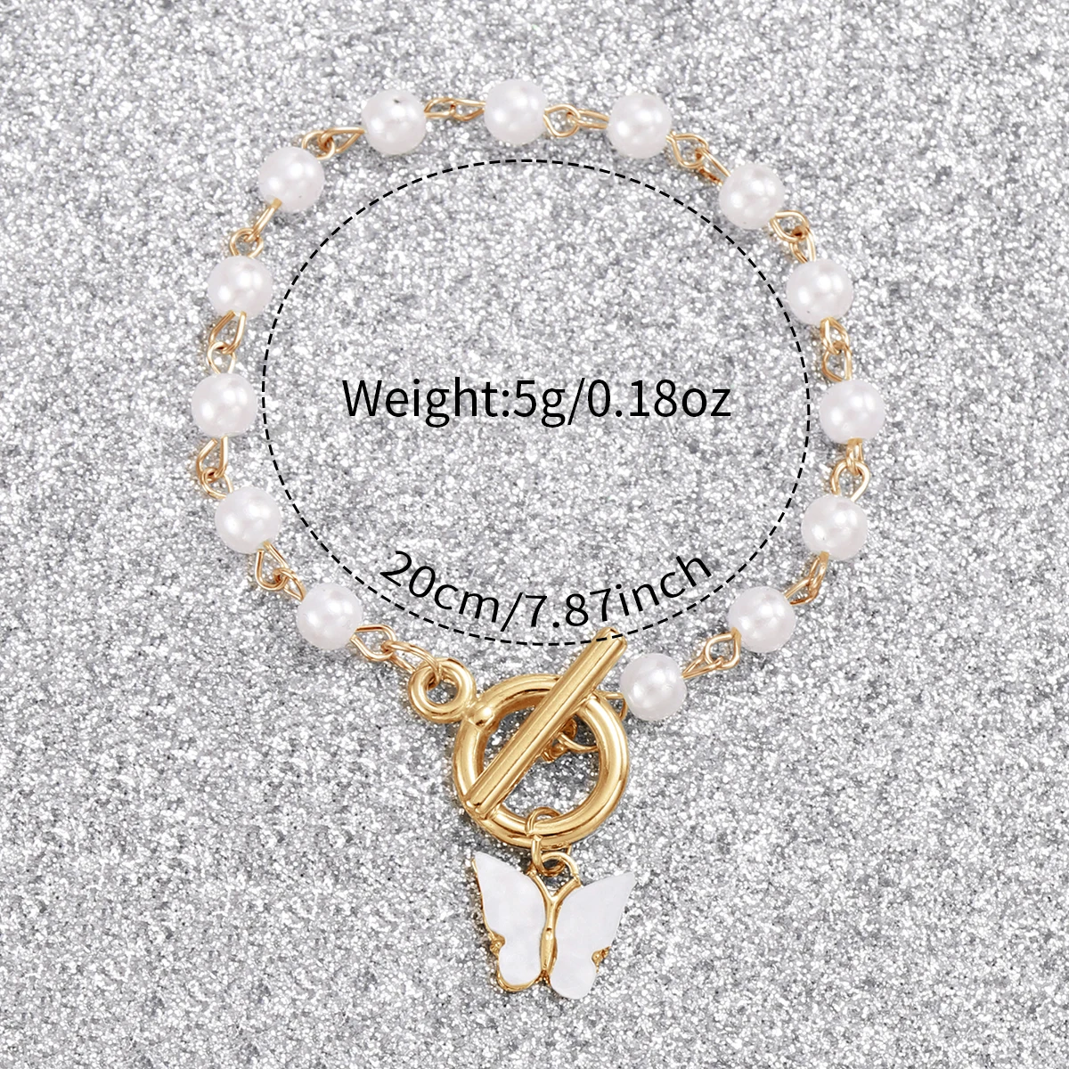 2PCS/Set Fashion Roma Women\'s Watch Plastic Band Quartz Watches Pearls Butterfly Bracelet Set