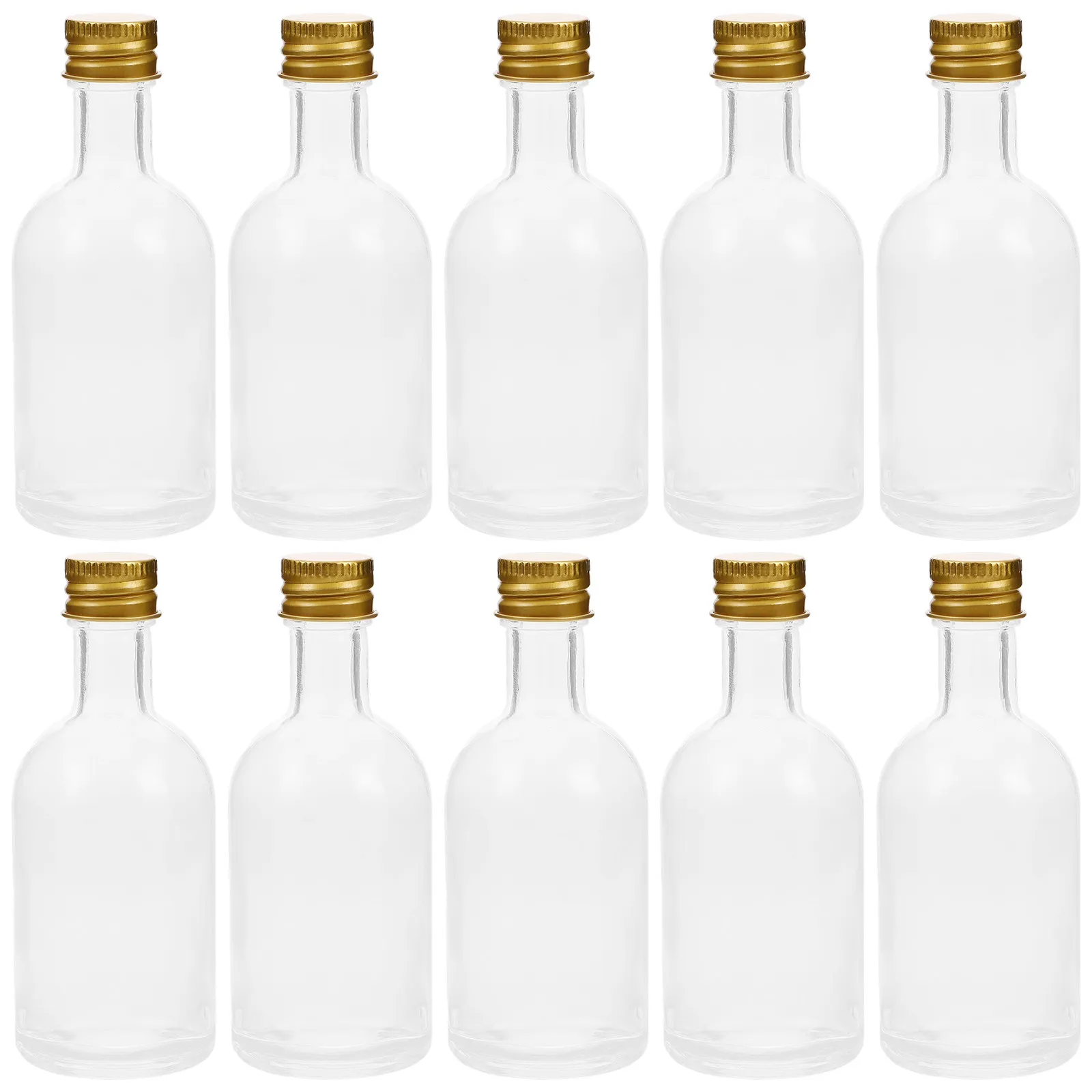 

10Pcs Small Glass Bottles 50Ml Transparent Caps Multipurpose Mini Bottles for Travel Medicine Liquids Tinctures