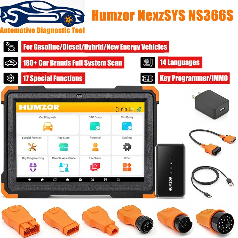 Humzor NexzSYS NS366S NS 366S Automotivo Scanner OBD2 Code Reader Car Diagnostic Tool IMMO TPMS Reset ECU Key Programmer Tool