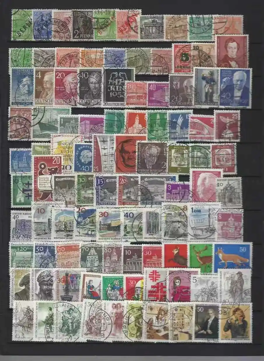 100/300/500Pcs West Berlin Vintage Used Postage Stamps All Different Postmark Stamp Collection Collectors Philately Scrapbook