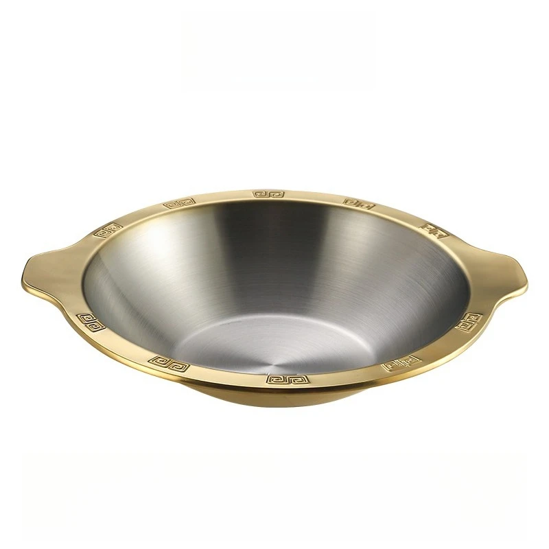 

Stainless steel hot pot, mandarin duck, thickened, induction cooker, gold-plated, hot pot