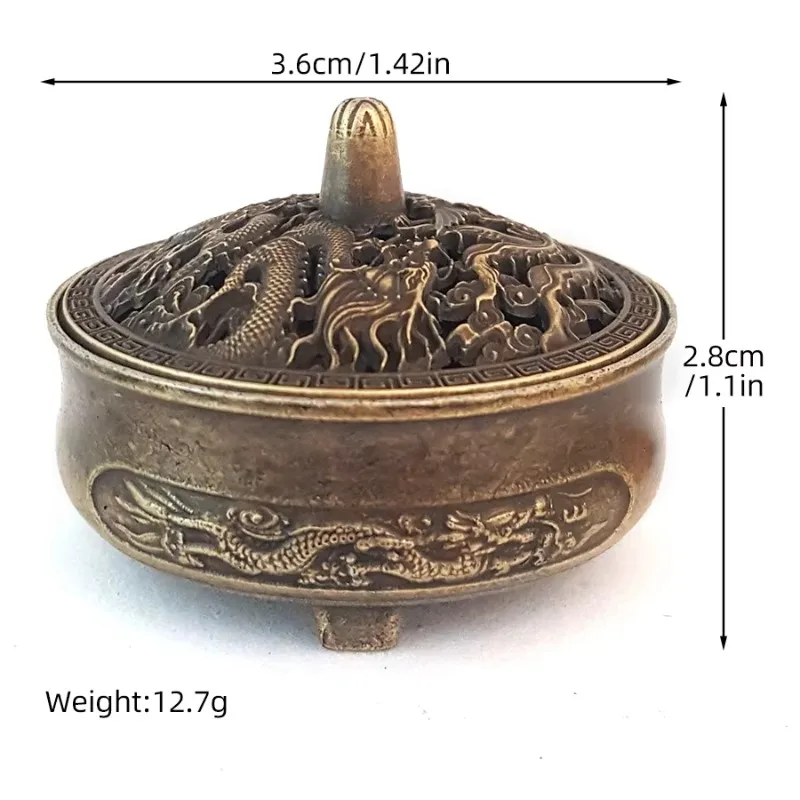 Creative 4 size dragon and phoenix incense burner hollow alloy incense burner household sandalwood incense burner decoration