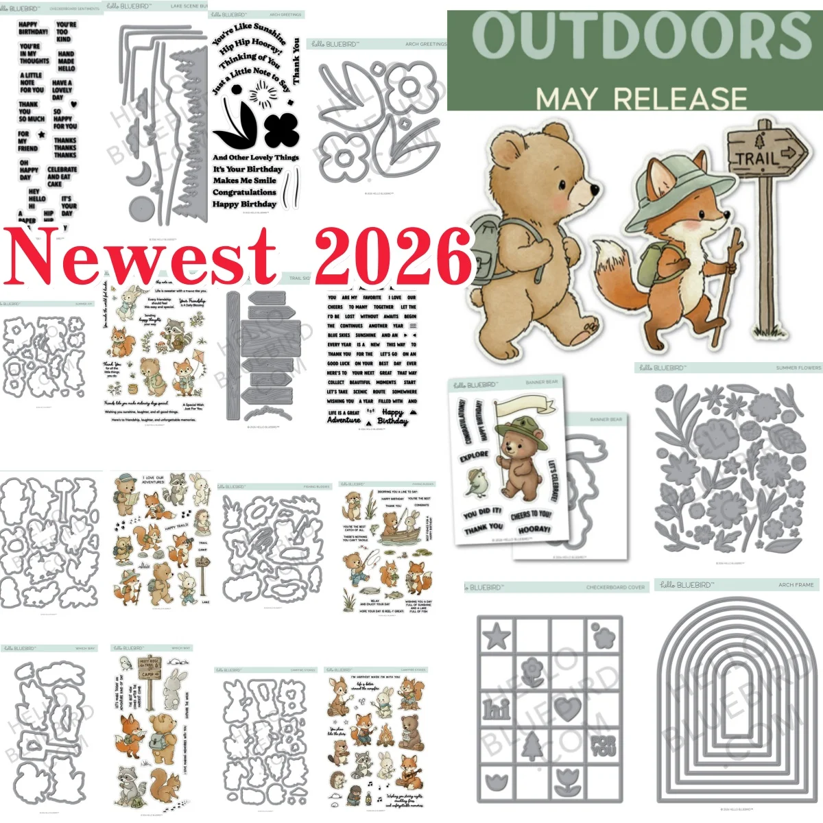 MAY 2026 NEWEST UDOORS ADVENTURE AWAITS Clear Stamps Metal Cutting Dies for DIY Making Card Scrapbook Paper Craft Supplies
