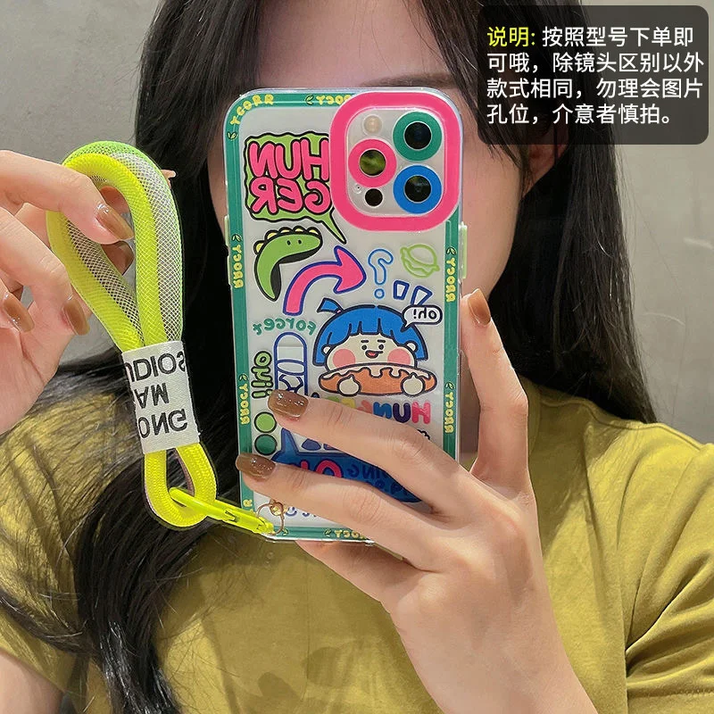 T41 Cute Doodle Girl For Samsung Galaxy S8 S9 S10 S20 S21 FE S22 Plus A21S A70 A51 A71 A52 A72 A12 A32 Case DIY TPU Soft Cover