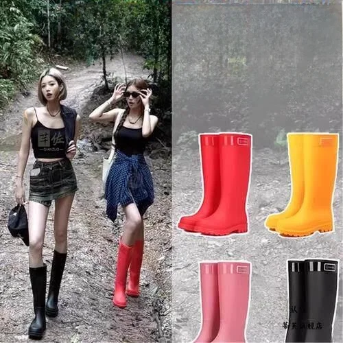 red-high-tube-rain-boots-2026-outdoor-hiking-anti-slip-waterproof-adult-water-shoes-special-design-long-booties-for-rain