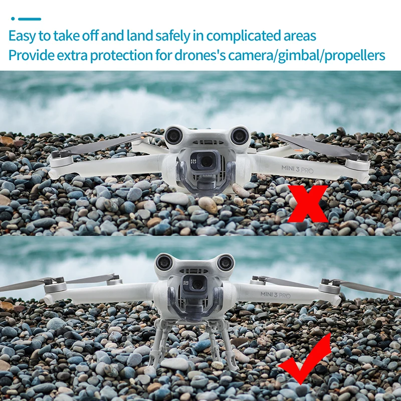 Tren de aterrizaje plegable para Mini 3 Pro, soporte de extensión, Protector extensor de piernas para DJI Mini 3 Pro, accesorios protectores para drones