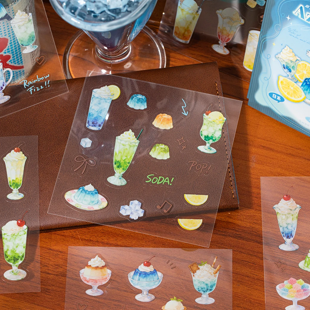 Dessert & Food Themed Sticker Book, Aesthetic Multi-Material DIY Supplies for Junk Journal Decor and Gift Wrapping