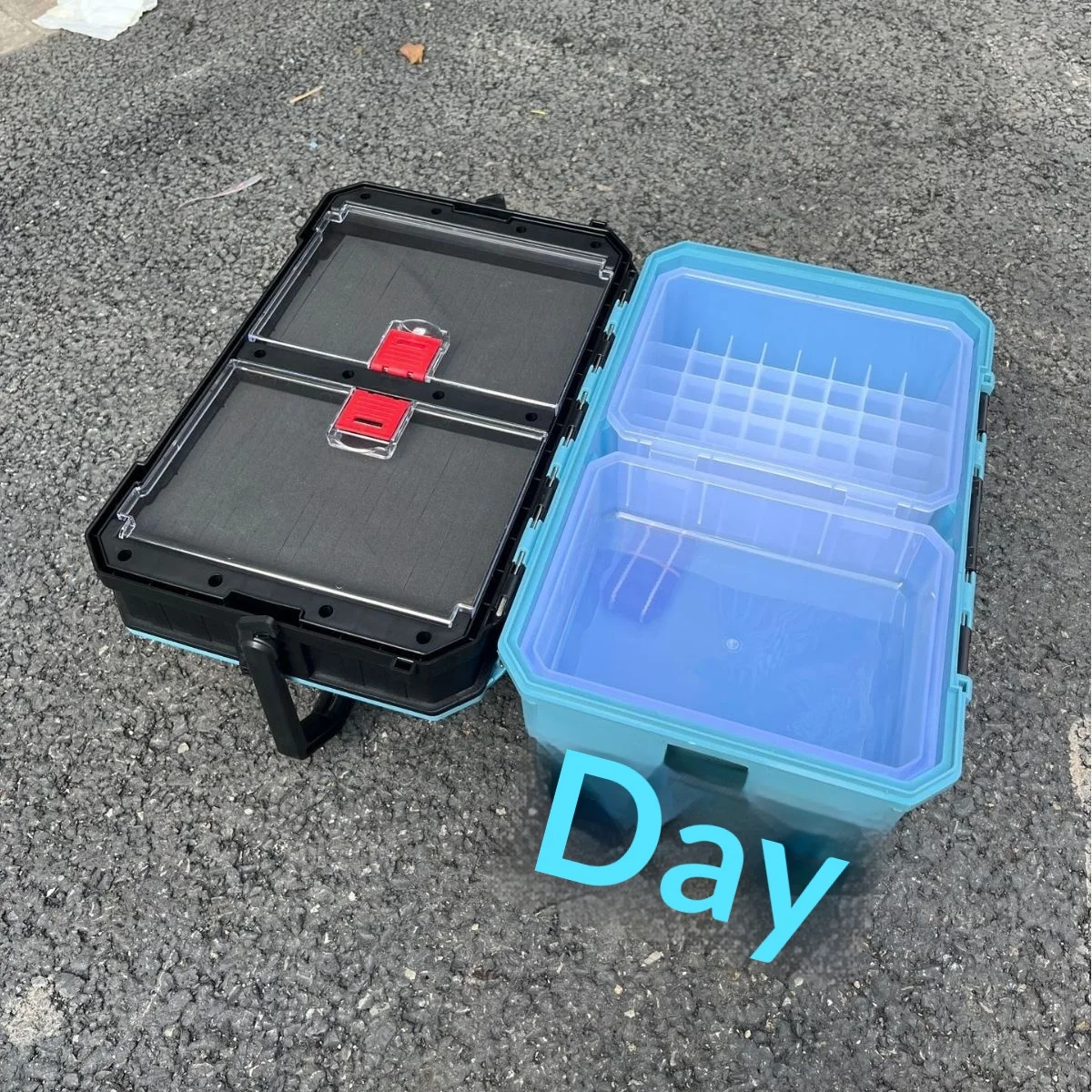 New 16-liter Double-layer Luya Fishing Box Built-in Tray ABS Shrimp Box Automatic Locking Handle Fishing Tackle Toolbox